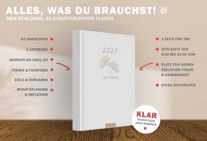 A5 Terminkalender 2025 mit blanko Seiten für To-Do & Check-Listen zum Abhaken